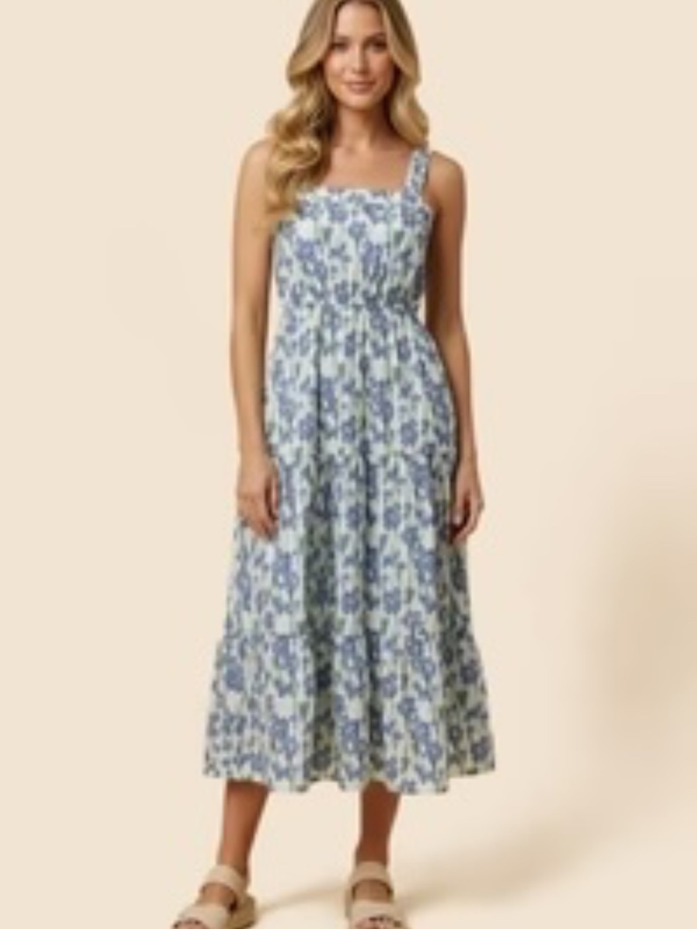 Hayden Floral Print w/ Pleat Detail Poplin Dress NWT - Picture 2 of 4